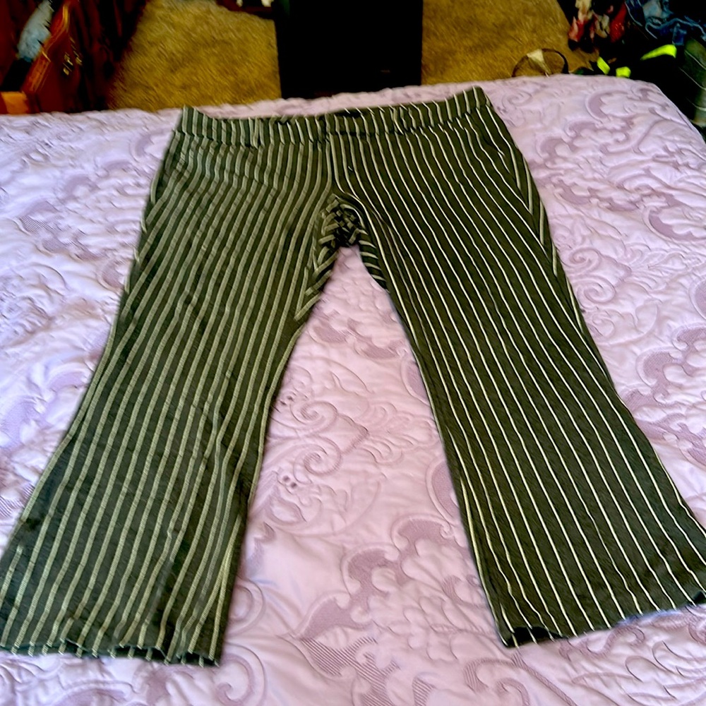 Boot Trouser striped gray & white